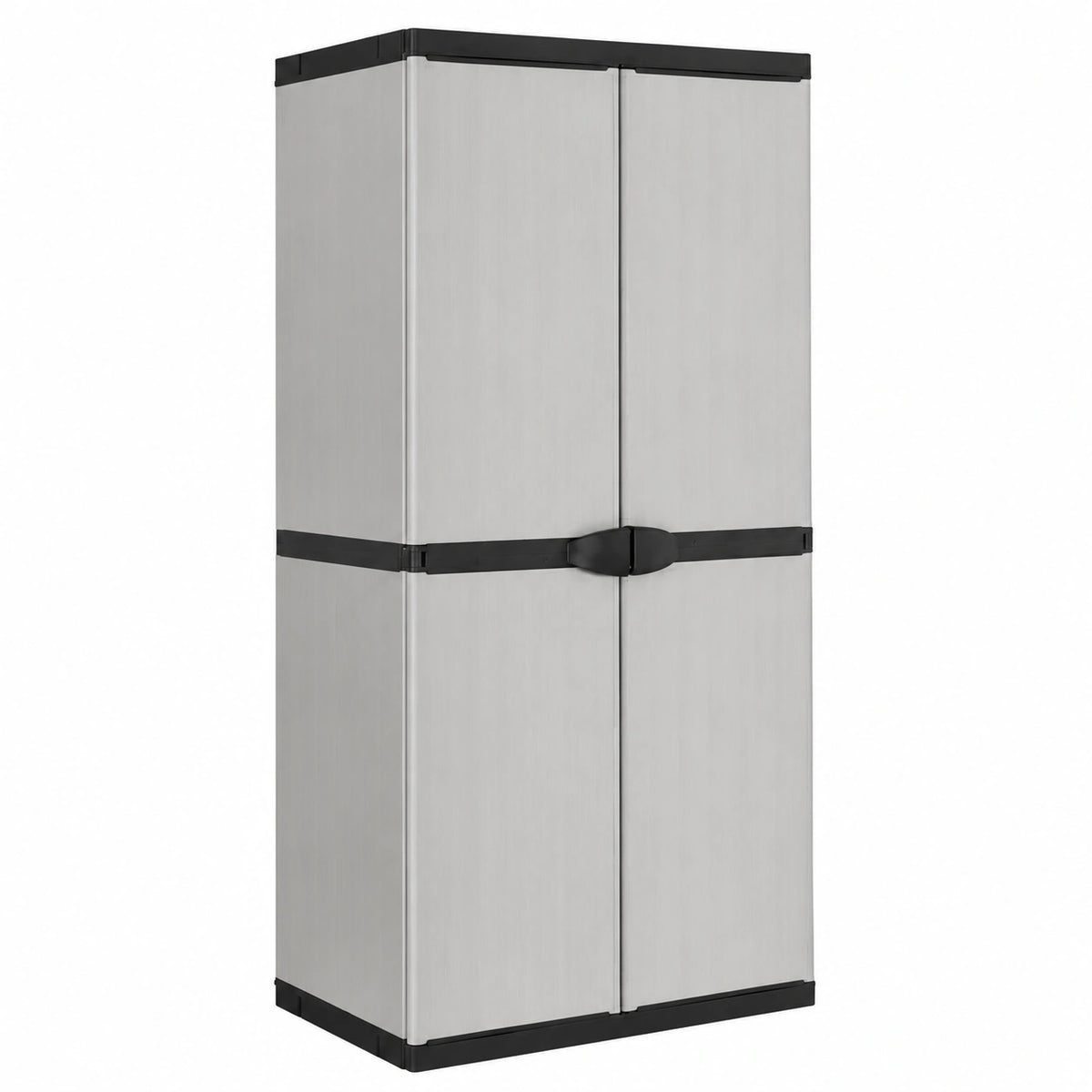 Armadio in resina con serratura 3 ripiani 68x40x168 cm per esterni
