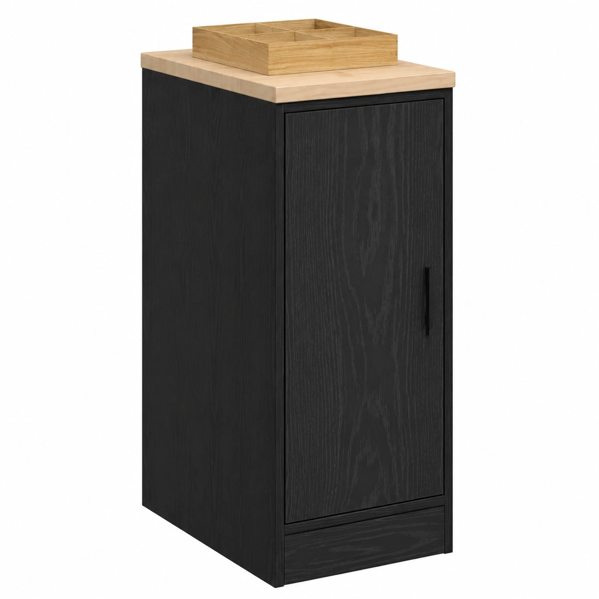 Armadio Nero in Pino con Ripiano per Officina e Magazzino 30x51x85 cm