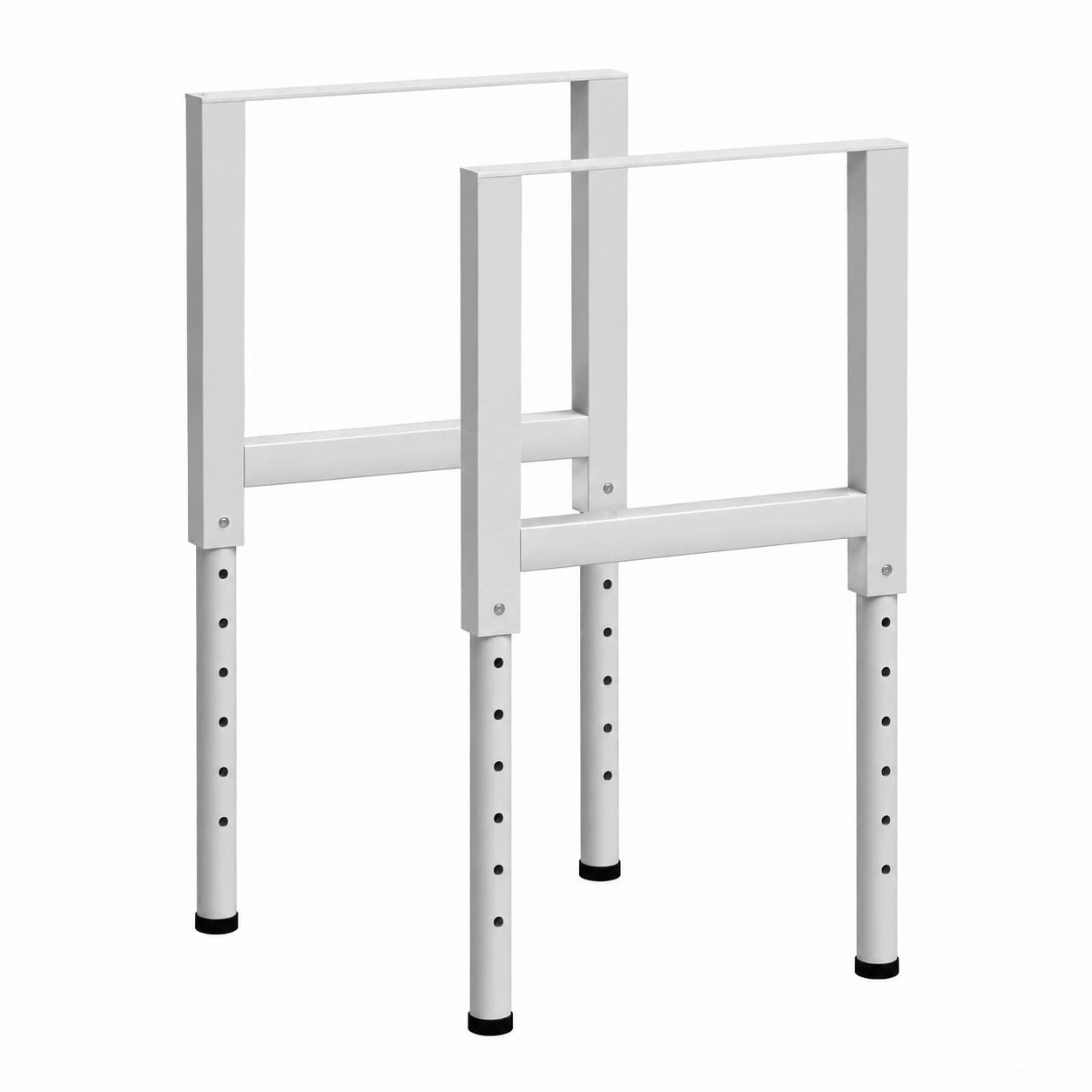 Coppia di Telai in Metallo Regolabili per Banco da Lavoro, 55x(69-95,5) cm, Grigio