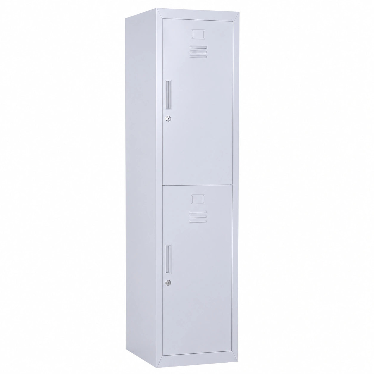 Armadietto Vinsetto in Acciaio con Serratura a 2 Ante e 4 Ripiani, per Ufficio e Officina, Grigio, 38x46x180cm