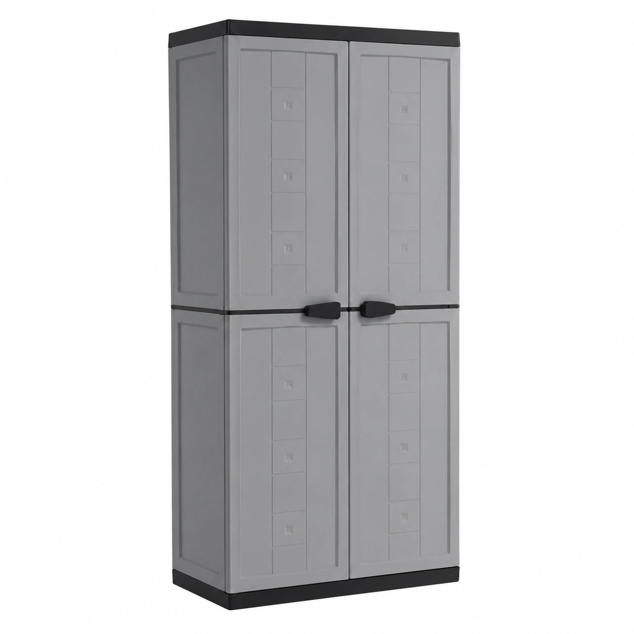 Armadio Portascope Keter Jolly con Ripiani Regolabili, Grigio e Nero, 68x39x166 cm