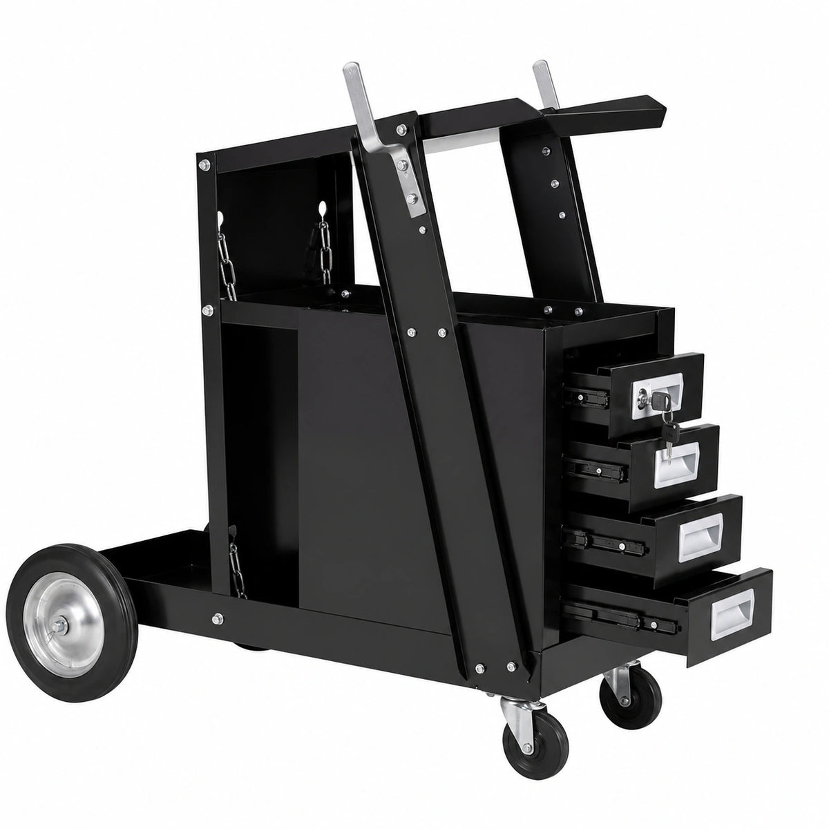 Carrello da Officina in Acciaio con Cassetti e Ruote, 73,5x42x72 cm