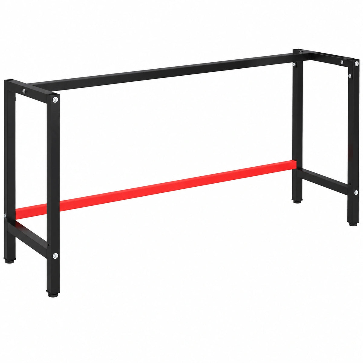 Struttura in Metallo per Banco da Lavoro Nero e Rosso 180x57x79 cm