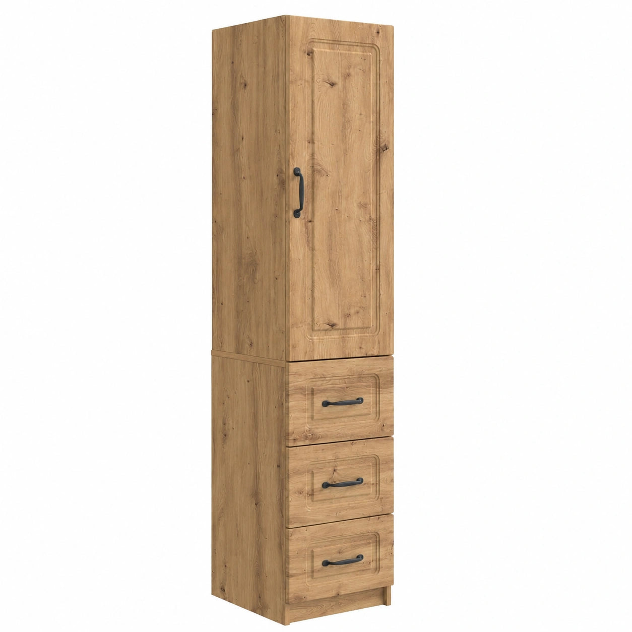 Mobile Multiuso in Rovere Artisan con Cassetto e Ripiano, 2 Pezzi