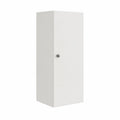 Armadio a muro in legno bianco con anta e ripiani, 33x34,5x90 cm, per ufficio e garage