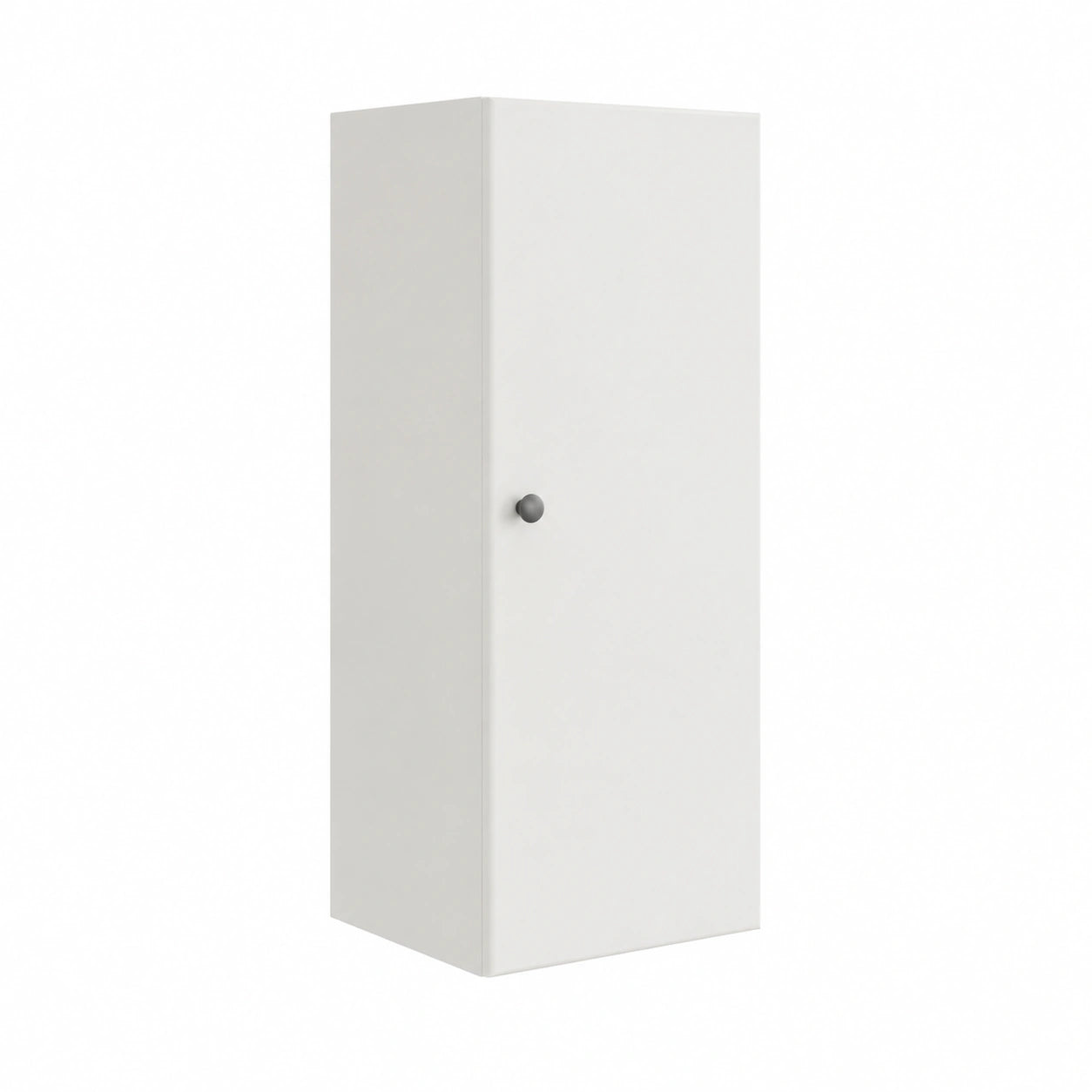 Armadio a muro in legno bianco con anta e ripiani, 33x34,5x90 cm, per ufficio e garage
