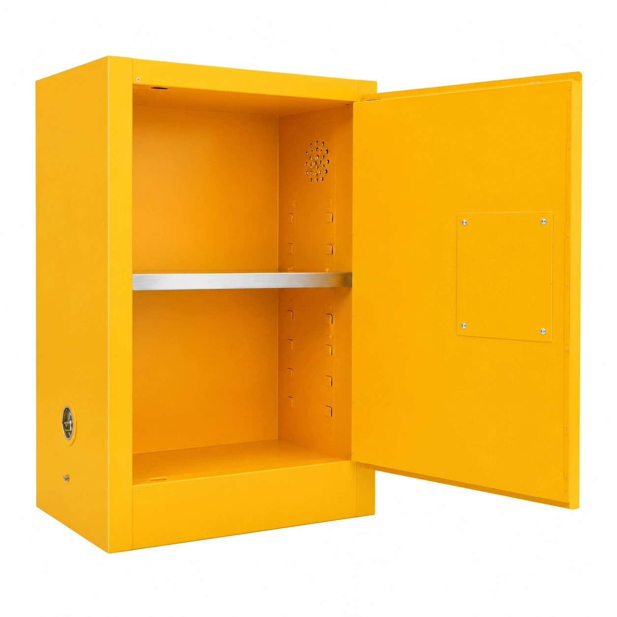 Casellario in metallo giallo con serratura per scuola e officina, 80x54x36 cm