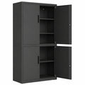Armadietto Metallo Garage 5 Ripiani con Serrature, 40x80x180 cm, Nero