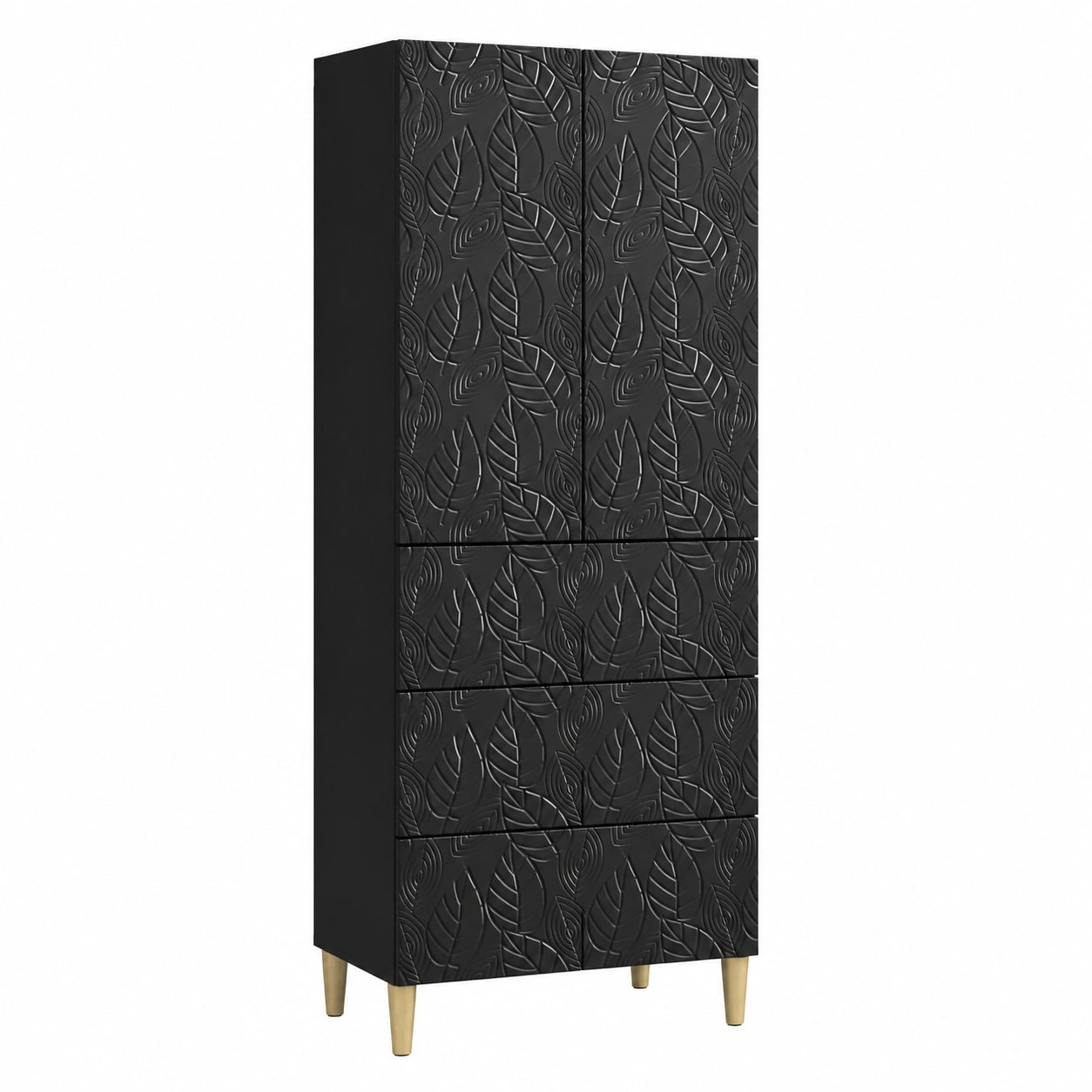 Coppia Armadi Neri in Legno con Cassetto e Scaffale - 66x34,5x90 cm, Ufficio e Casa