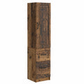 Set di 2 armadi in legno rustico con cassetto e serratura, ideale per casa e ufficio