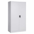 Armadio in metallo tectake con 6 scomparti e asta appendiabiti, 180x90x40 cm, Grigio