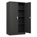 Armadio in Metallo per Documenti con Ripiani Regolabili, 180x80x40 cm, Nero