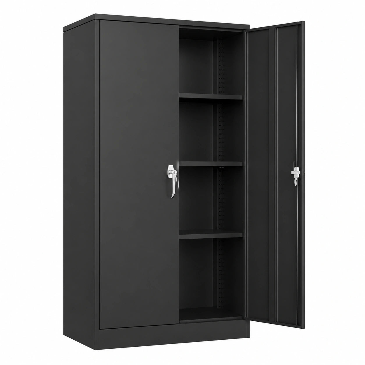 Armadio in Metallo per Documenti con Ripiani Regolabili, 180x80x40 cm, Nero