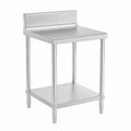 Tavolo da Lavoro in Acciaio Inox con Alzatina, 60x60 cm, Capacità 250 kg