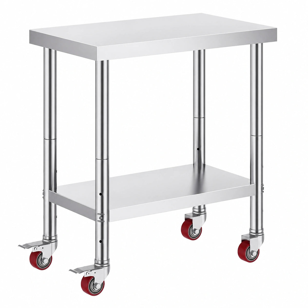 VEVOR Tavolo da Lavoro in Acciaio Inossidabile 76 x 46 x 86 cm, Capacità di Carico 100 kg, Ideale per Catering e Cucina Professionale