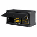 Armadio in metallo 80 cm con serratura e porta a ribalta per officina e cucina, Nero