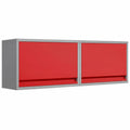 Mobile porta attrezzi in metallo e legno con cassetto e anta chiudibile, 100x25x35 cm