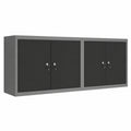 Armadio Portautensili in Acciaio Nero e Grigio con Serratura, 3 Ripiani, 100x20x55cm per Officina e Garage