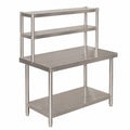 Tavolo da Lavoro in Acciaio Inox con Ripiano Utensili 120x60x145cm