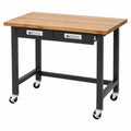 Banco da Lavoro in Legno con Struttura Robusta, Dimensioni 122x63x95 cm, Colore Grafite