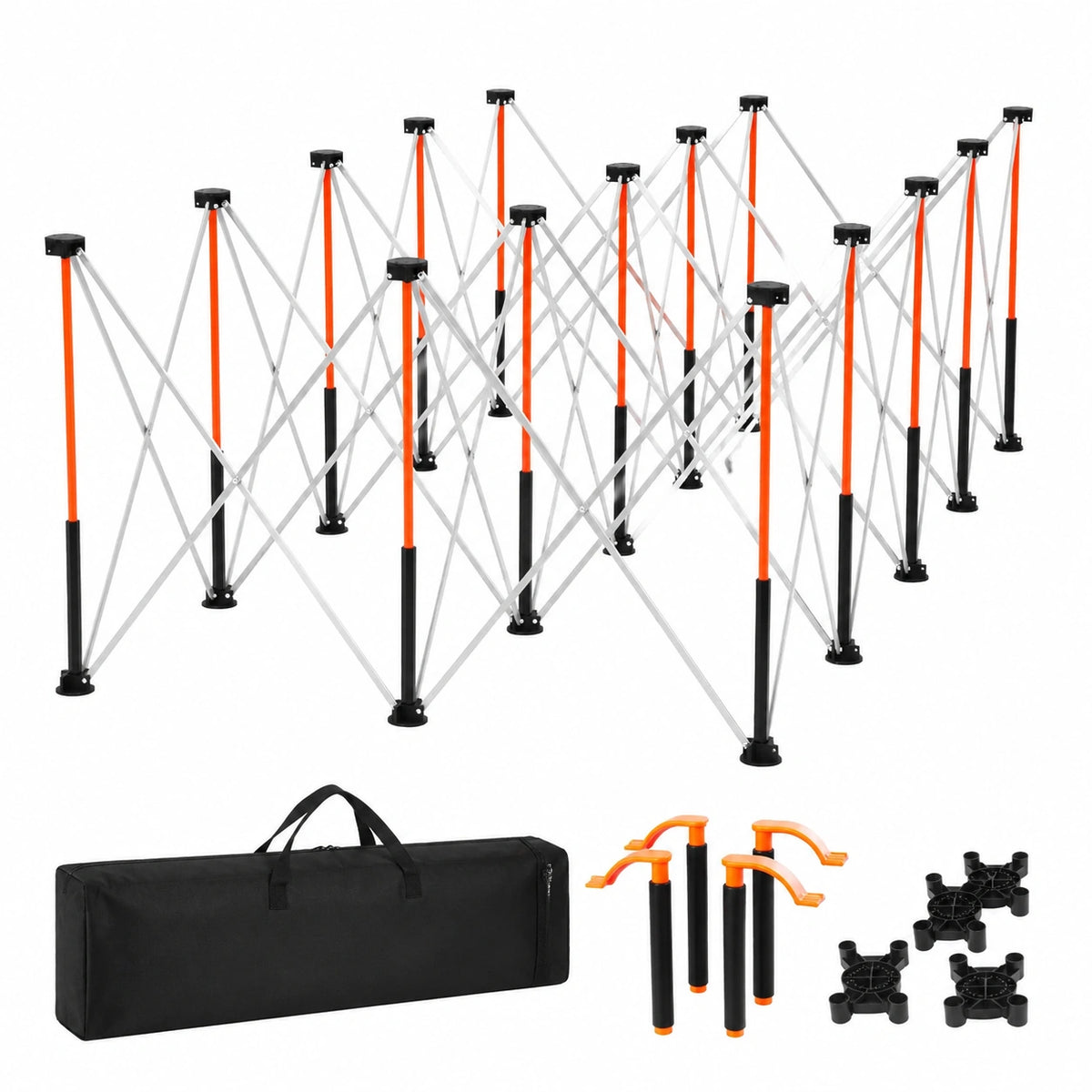 VEVOR Banco Lavoro Pieghevole Portatile 2455x1260 mm con Borsa, Carico 2724 kg, Ideale per Officine e Garage